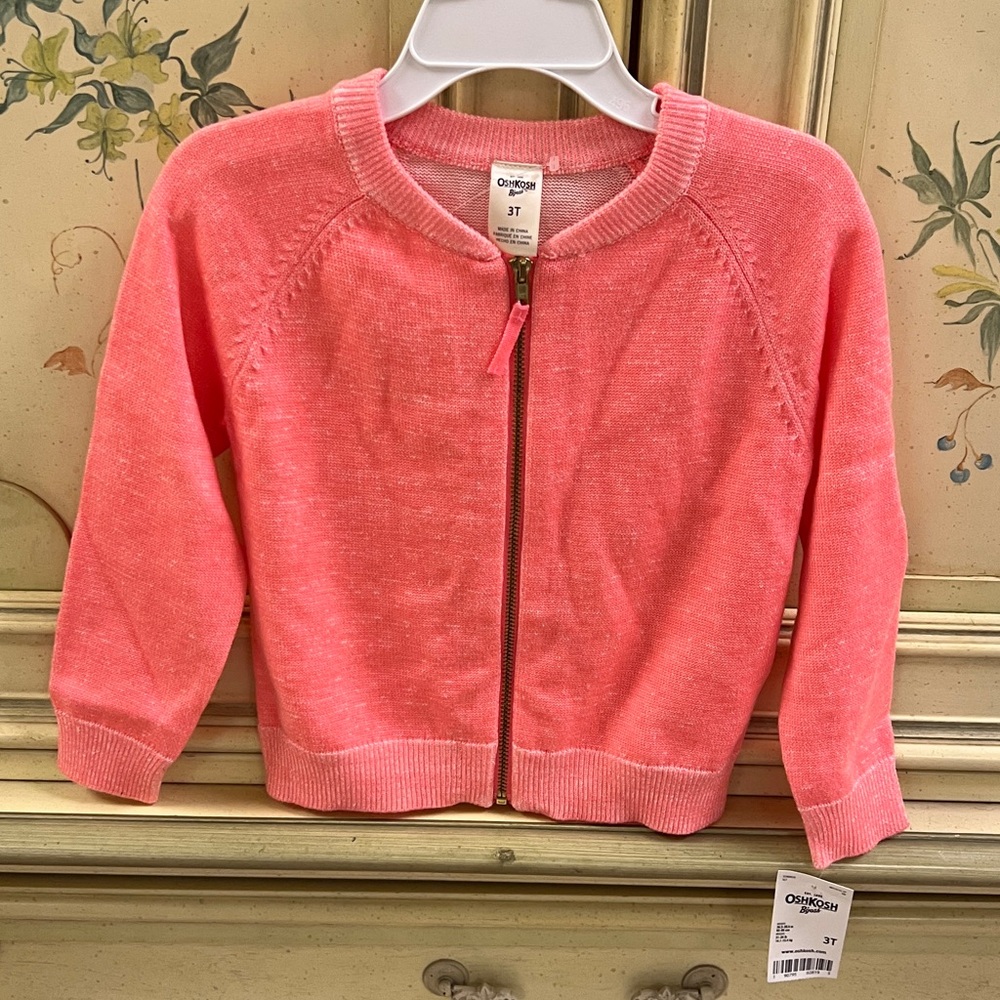 NWT- OshKosh Toddler girls sweater, 3T. - Picture 2 of 11